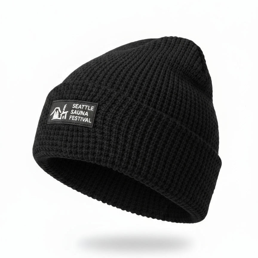 Seattle Sauna Festival Waffle Knit Beanie
