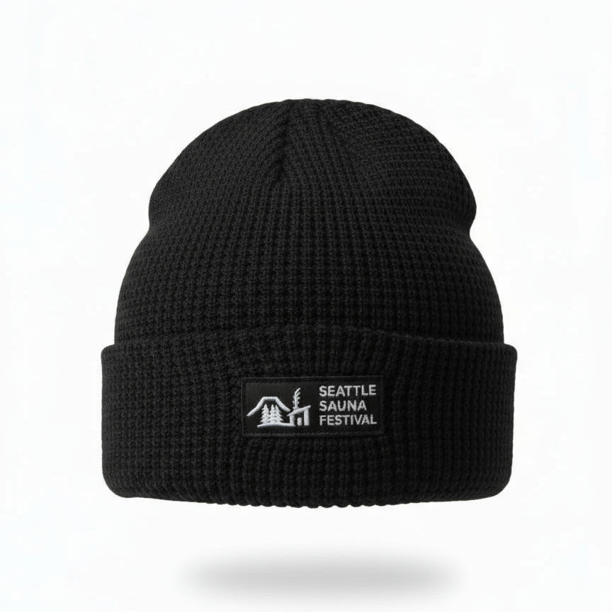 Seattle Sauna Festival Waffle Knit Beanie