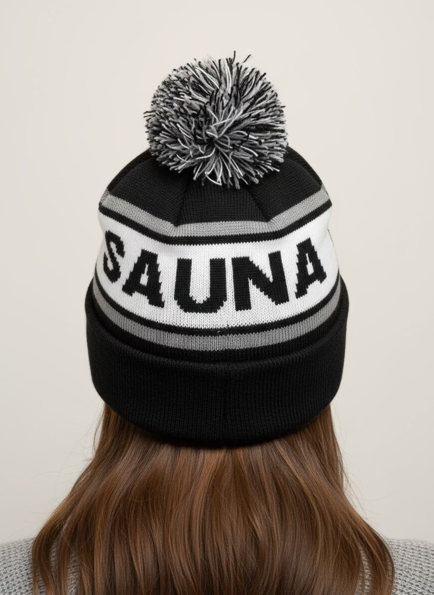 Seattle Sauna Festival Pom Beanie